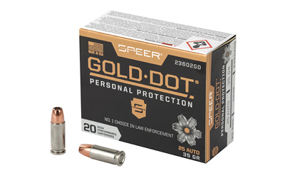 [CCI23602GD] SPR GOLD DOT 25ACP 35GR HP 20/200