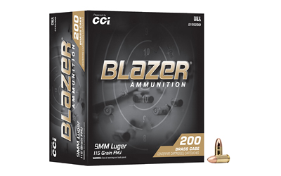 [CCI51992BB] BLAZER 9MM 115GR FMJ 200RD TRAY