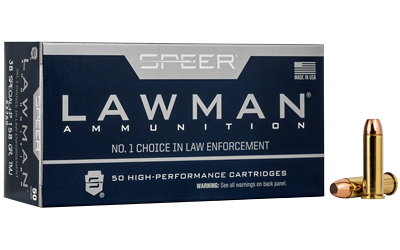 [CCI53750BX] SPR LAWMAN 38SPL+P 158GR TMJ 50/1000