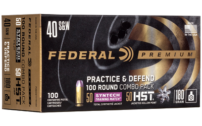 [FEP40HST1TM100] FED PRCTC & DFND 40S&W HST/SYN 180GR