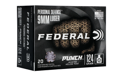 [FEPD9P1] FED PUNCH 9MM 124GR PUNCH JHP 20/200