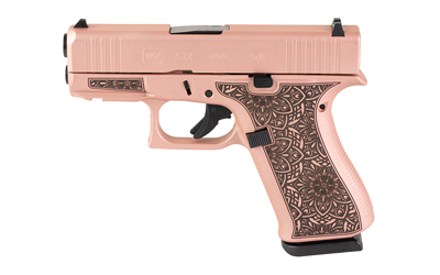 [GLUX4350204FRNRGLASSKY] GLOCK 43X 9MM 10RD ROSE GOLD PAISLEY